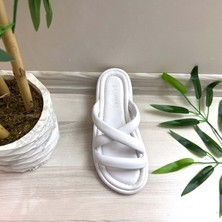 New Optimal Zerrano Çarpraz Terlik - Beyaz - 37