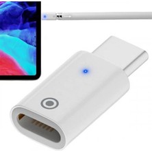 Polhammobile Polham Apple Pencil Kalem Şarj Adaptörü, Type C To Lightning Çevirici Dönüştürücü, Gösterge Işıklı