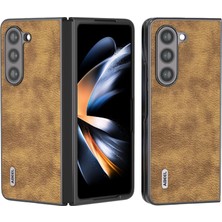 Cool-M Samsung Galaxy Z Fold5 5g Retro Litchi Doku Pu Deri Kaplamalı Telefon Kapağı Telefon Kılıfı (Yurt Dışından)