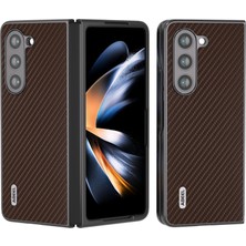 Cool-M Samsung Galaxy Z Fold5 5g Pu Deri Kaplamalı Pc Arka Kapak Karbon Fiber Doku Şok Geçirmez Telefon Kılıfı (Yurt Dışından)