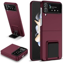 Cool-M Samsung Galaxy Z Flip4 5g Flip Telefon Kılıfı Şok Geçirmez Kılıf Kickstand ile Sabit Pc Telefon Kapağı (Yurt Dışından)