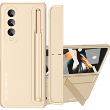 Cool-M Samsung Galaxy Z Fold4 5g Gizli Kickstand Katlama Telefon Kılıfı Sert Pc Kalem Yuvası Temperli Cam Ekran Film ile Anti Damla Kapak (Yurt Dışından)