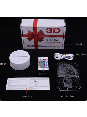 To-Ld 3D Yaratıcı USB Dokunmatik Uzaktan Kumanda Gece Lambası (Yurt Dışından)