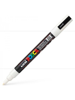 Uni Posca Beyaz Permanent Marker PC-3M 0.9-1.3mm İnce Uçlu Kalem 1 Adet