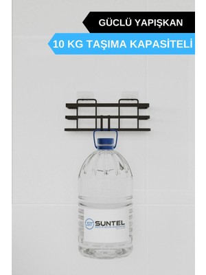 Suntel Banyo ve Mutfak Aksesuarları Yapışkanlı Kancalı 2 Adet Set Banyo Rafı SB04SY