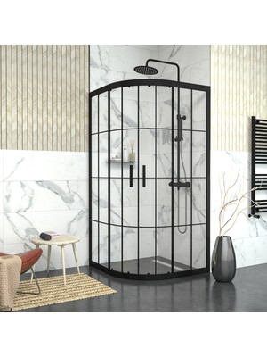 Tekno Duşakabin Black Orion 6 mm Karolajlı Oval Duşakabin