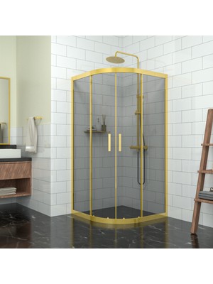 Tekno Duşakabin Gold Orion 6 mm Füme Cam Oval Duşakabin