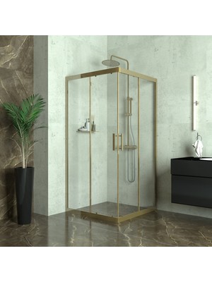Tekno Duşakabin Bronze Vega 6 mm Şeffaf Cam Kare Duşakabin