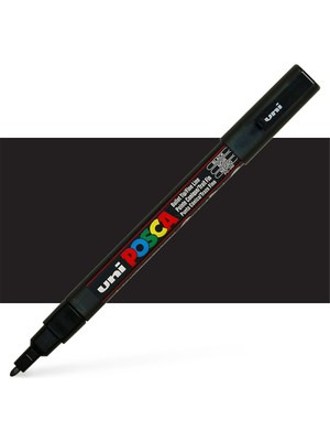 Uni Posca Permanent Marker Siyah 0.9-1.3mm İnce Uçlu 1 Adet Su Bazlı Kalem