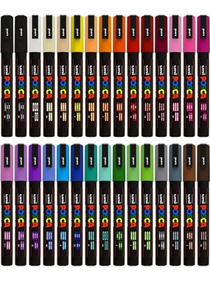 Uni Posca Posca 5m-1,8-2,5mm 2 'li Set ( Blue-Lıght Pınk) ( Bu Sette 2 Adet Posca Bulunmaktadır)