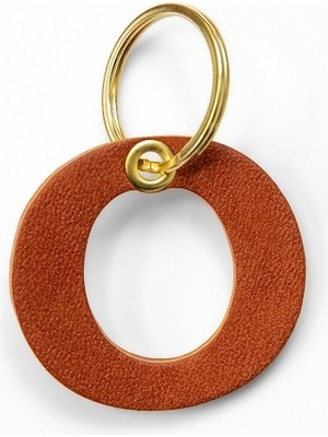 Ca-Leather Hakiki Deri Anahtarlık O Harfi Taba