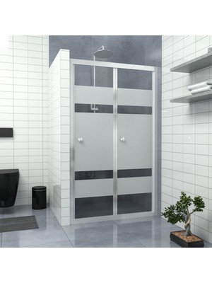 Tekno Duşakabin Silver Corina  Akordion Kumlamalı Cam Duşakabin
