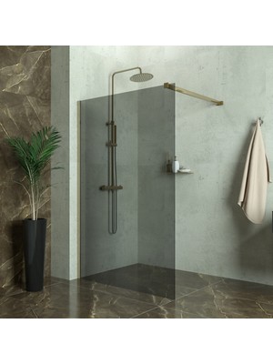 Tekno Duşakabin Bronze  Tetra 6mm Füme Cam Seperatör Duşakabin