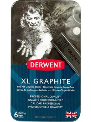 Derwent Xl Graphite Blocks 6'lı Teneke Kutu