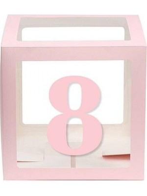 Kidspartim Şeffaf Kutu Rakam Pembe 8