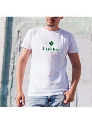 Prospettiva Erkek Beyaz Şanslı / Lucky Symbol T-Shırt