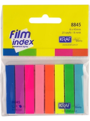 Kraft Kraf Index Film (Pp) 8 Renk 25SF Kitap Ayıracı