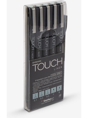 Shinhan Art Touch Lıner Teknik Çizim Kalemi Set 5'li Gri