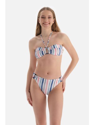 Dagi Pembe-Mavi Straplez Bikini Üst