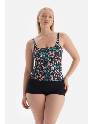 Dagi Siyah - Yeşil Korseli Toparlayıcı Tankini Üst