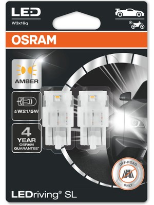 Osram T20 Çift Devreli LED Ampul Sarı 12V 7515DYP (1 Takım-2 Adet)