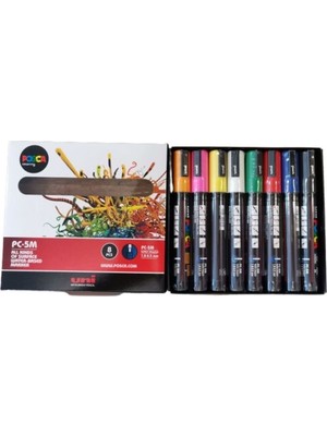 Uni Posca PC-5M 8'li Set Su Bazlı Kokusuz Kalemler ile Güvenli ve Hızlı Kuruma