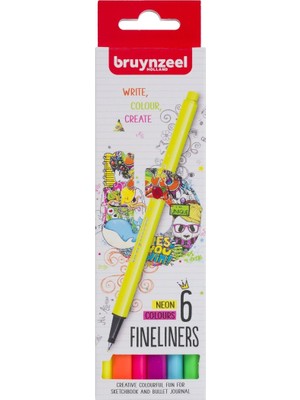 Bruynzeel Finelıner 0,4 mm Set 6 Renk (Neon)
