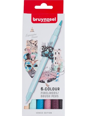 Bruynzeel Finelıner Çift Taraflı Kalem Seti  6 Renk - Venıce