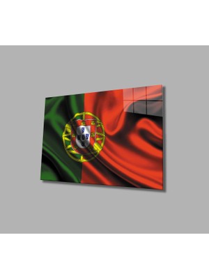 Eliza Home  Portekiz Bayrağı Cam Tablo Portugal Flag