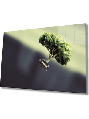 Eliza Home  Illüstrasyon Ağaç Cam Tablo   Illustration Tree