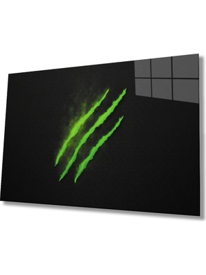 Eliza Home  Siyah Yeşil Cam Tablo    Black Green