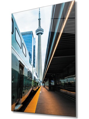 Eliza Home  Tren Garı Cam Tablo  Train Station Painting