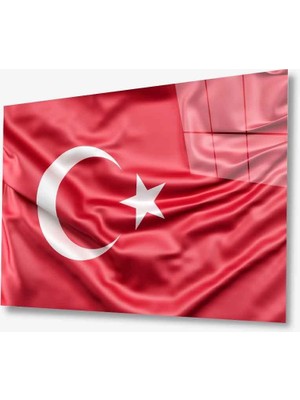 Eliza Home  Türk Bayrağı Cam Tablo Turkish Flag