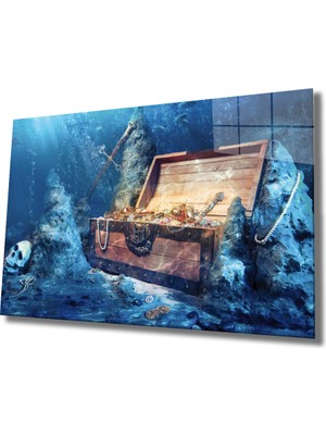 Eliza Home  Sualtı Süsler Cam Tablo Marine Life