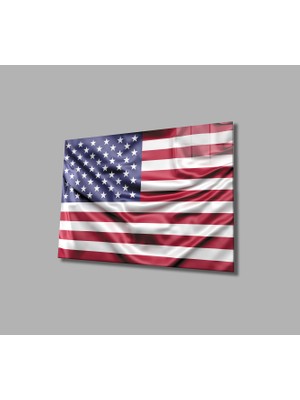 Eliza Home  Amerika Bayrağı Cam Tablo  America Flag