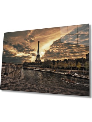 Eliza Home   Eyfel Kulesi Cam Tablo