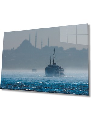 Eliza Home   Istanbul Deniz ve Camii Manzaralı   Cam Tablo