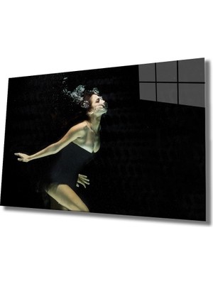 Eliza Home  Suda Kadın Cam Tablo Under Water