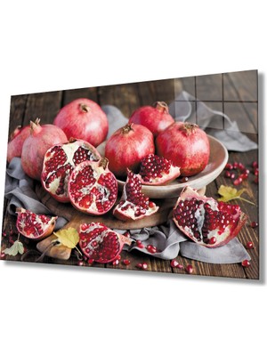 Eliza Home  Nar Cam Tablo Pomegranate Art