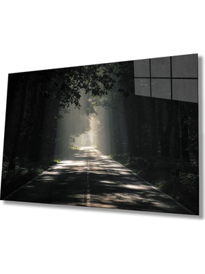 Eliza Home  Ağaçlı Yol Cam Tablo   Parkway