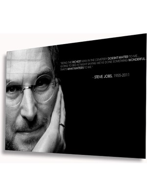 Eliza Home  Siyah Beyaz Insan Fotoğrafları Steve Jobs Cam Tablo