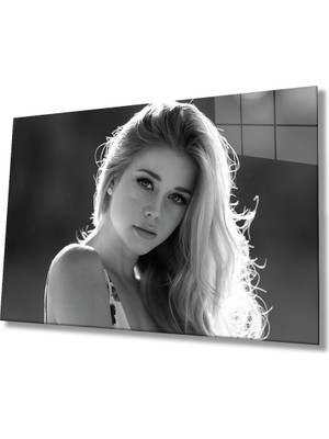 Eliza Home  Siyah Beyaz Insan Fotoğrafları Kadın Cam Tablo