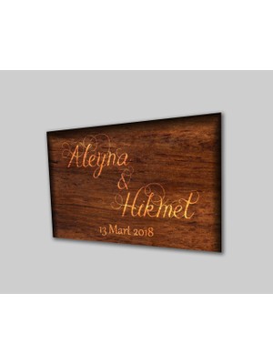 Eliza Home   Düğün Nişan Tarih Cam Tablo