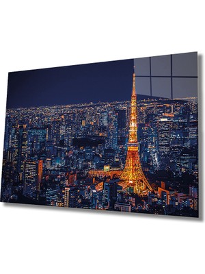 Eliza Home  Eyfel Kulesi Cam Tablo Eiffel Tower