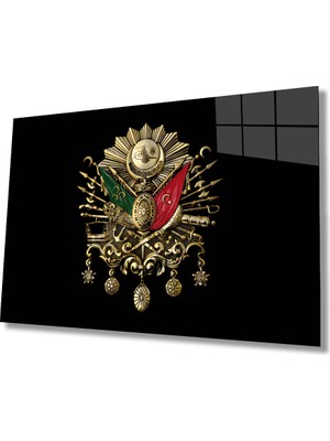 Eliza Home  Osmanlı Tuğrası Cam Tablo