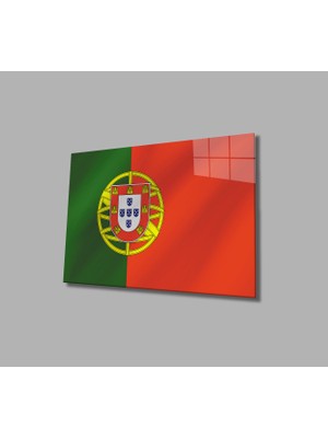 Eliza Home  Portekiz Bayrağı Cam Tablo Portugal Flag