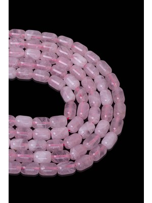 Dünya Doğal Taş 9x6 mm Pembe Kuvars Taşı Dizi