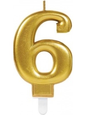 6 Rakamı Mum Gold Renk
