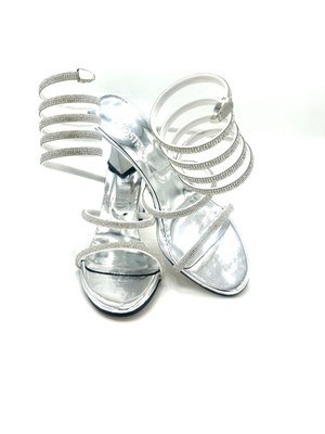 Nostra Shoes Best Kadın Bilek Saran Taşlı Topuklu Ayakkabı