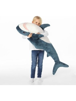 IKEA Çocuk Peluş Oyuncak Mavi Köpek Balığı 100 cm Yumuşak Oyuncak